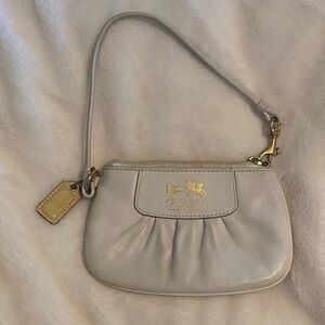 Coach White Leather Wristlet